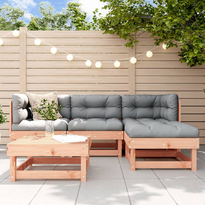 5-Tlg. Garten-Lounge-Set Mit Kissen Massivholz