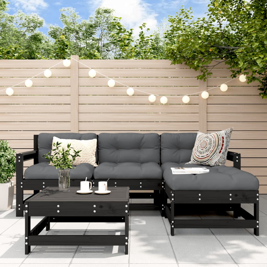5-Tlg. Garten-Lounge-Set Mit Kissen Imprägniertes Kiefernholz