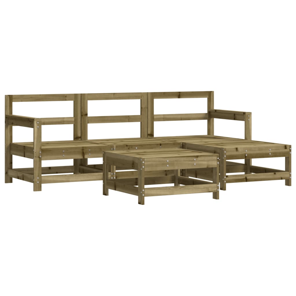 5-Tlg. Garten-Lounge-Set Mit Kissen Imprägniertes Kiefernholz