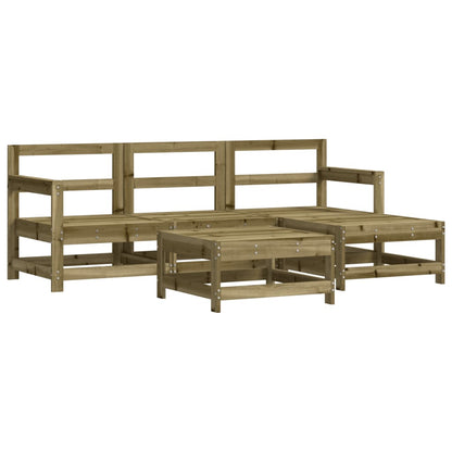 5-Tlg. Garten-Lounge-Set Mit Kissen Imprägniertes Kiefernholz