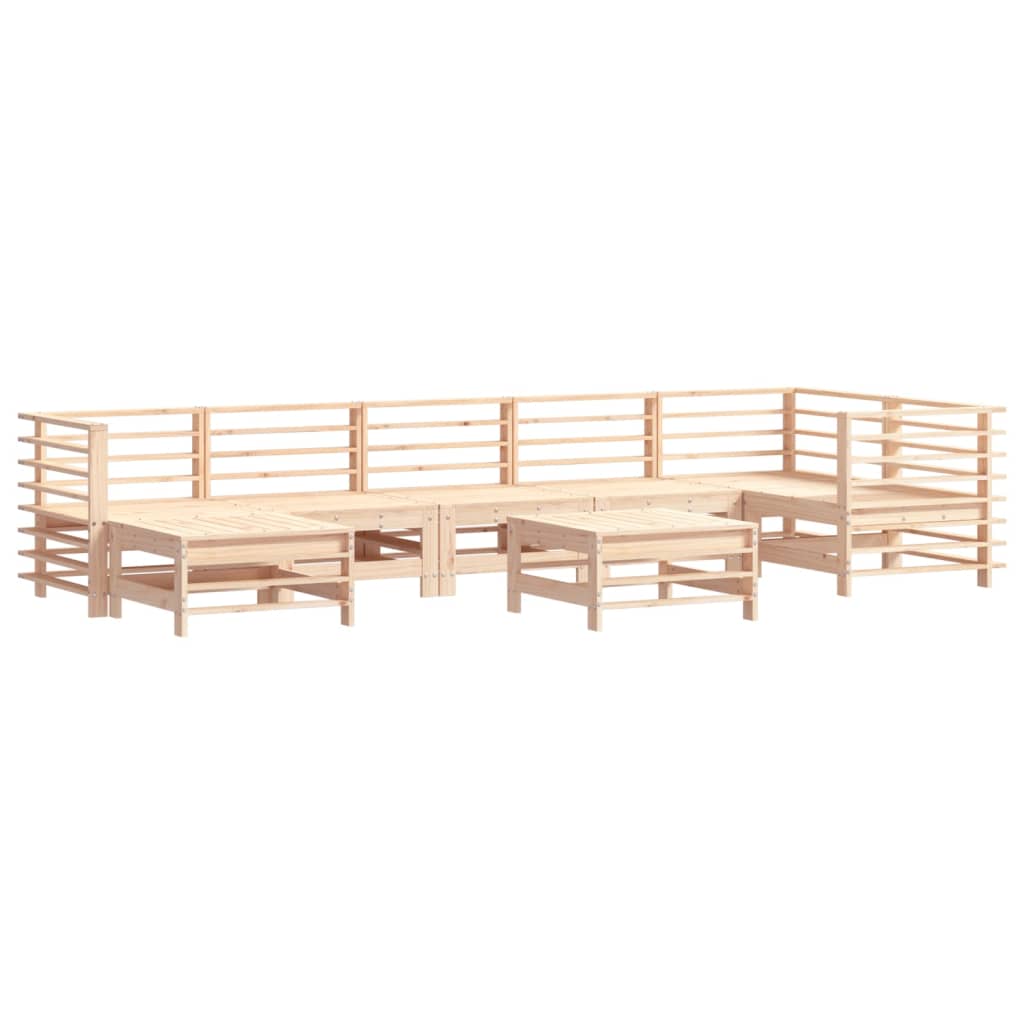 8-Tlg. Garten-Lounge-Set Mit Kissen Massivholz