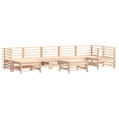 8-Tlg. Garten-Lounge-Set Mit Kissen Massivholz