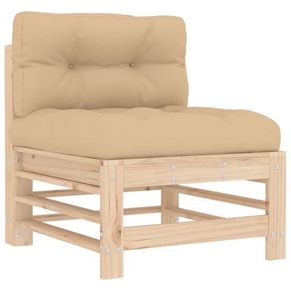8-Tlg. Garten-Lounge-Set Mit Kissen Massivholz