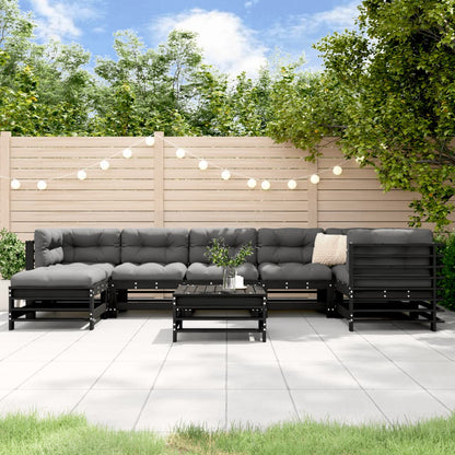 8-Tlg. Garten-Lounge-Set Mit Kissen Massivholz