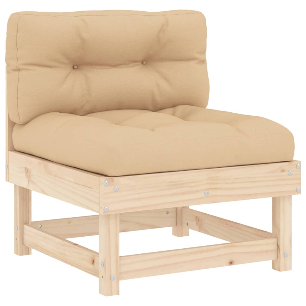 8-Tlg. Garten-Lounge-Set Mit Kissen Massivholz
