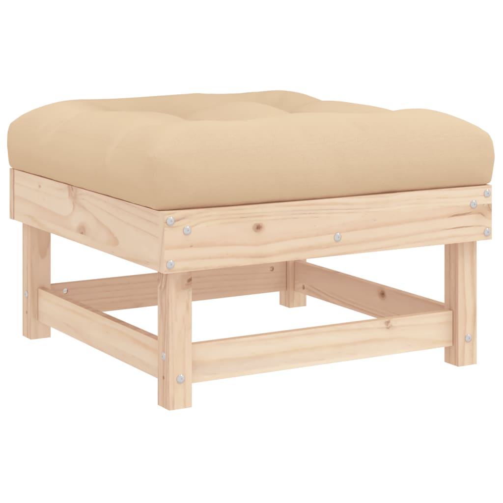 8-Tlg. Garten-Lounge-Set Mit Kissen Massivholz