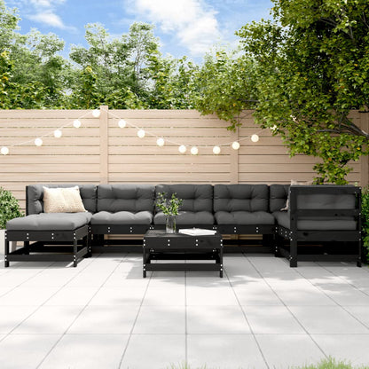 8-Tlg. Garten-Lounge-Set Mit Kissen Weiß Massivholz