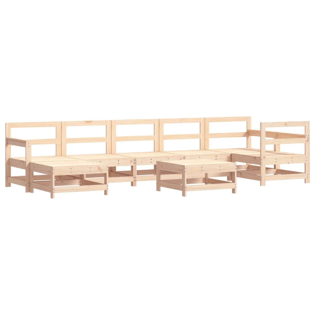 8-Tlg. Garten-Lounge-Set Mit Kissen Massivholz