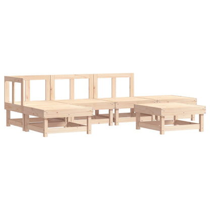 6-Tlg. Garten-Lounge-Set Mit Kissen Massivholz