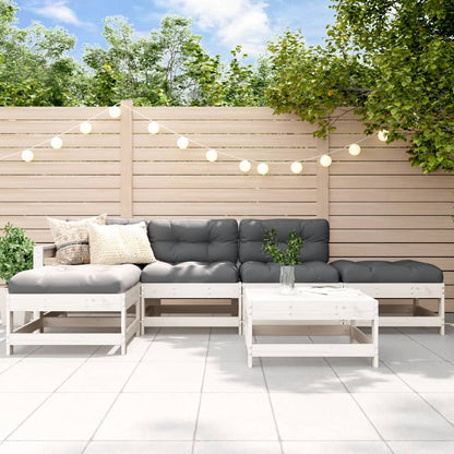 6-Tlg. Garten-Lounge-Set Mit Kissen Massivholz