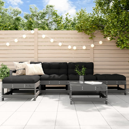 6-Tlg. Garten-Lounge-Set Mit Kissen Massivholz