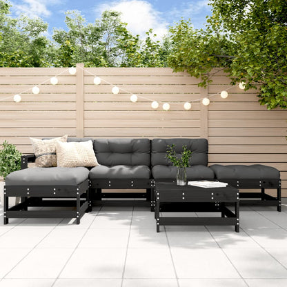 6-Tlg. Garten-Lounge-Set Mit Kissen Massivholz