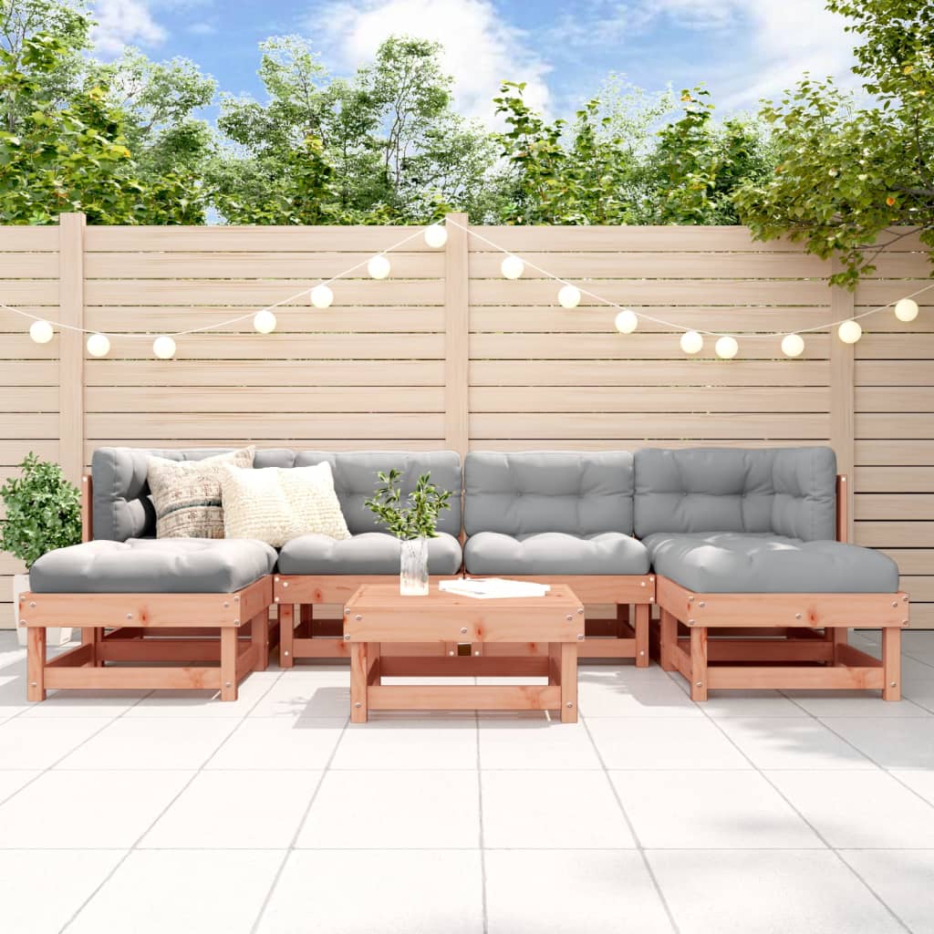 7-Tlg. Garten-Lounge-Set Mit Kissen Massivholz
