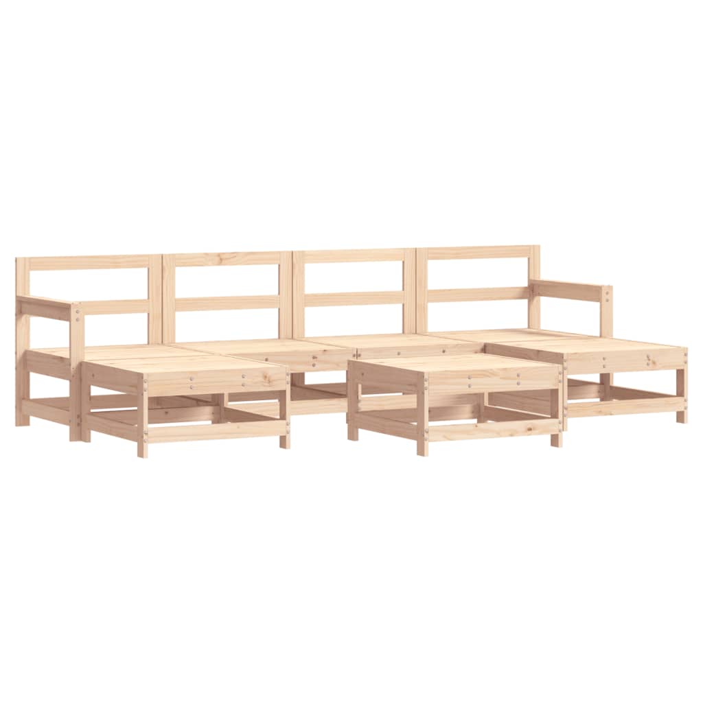 7-Tlg. Garten-Lounge-Set Mit Kissen Massivholz