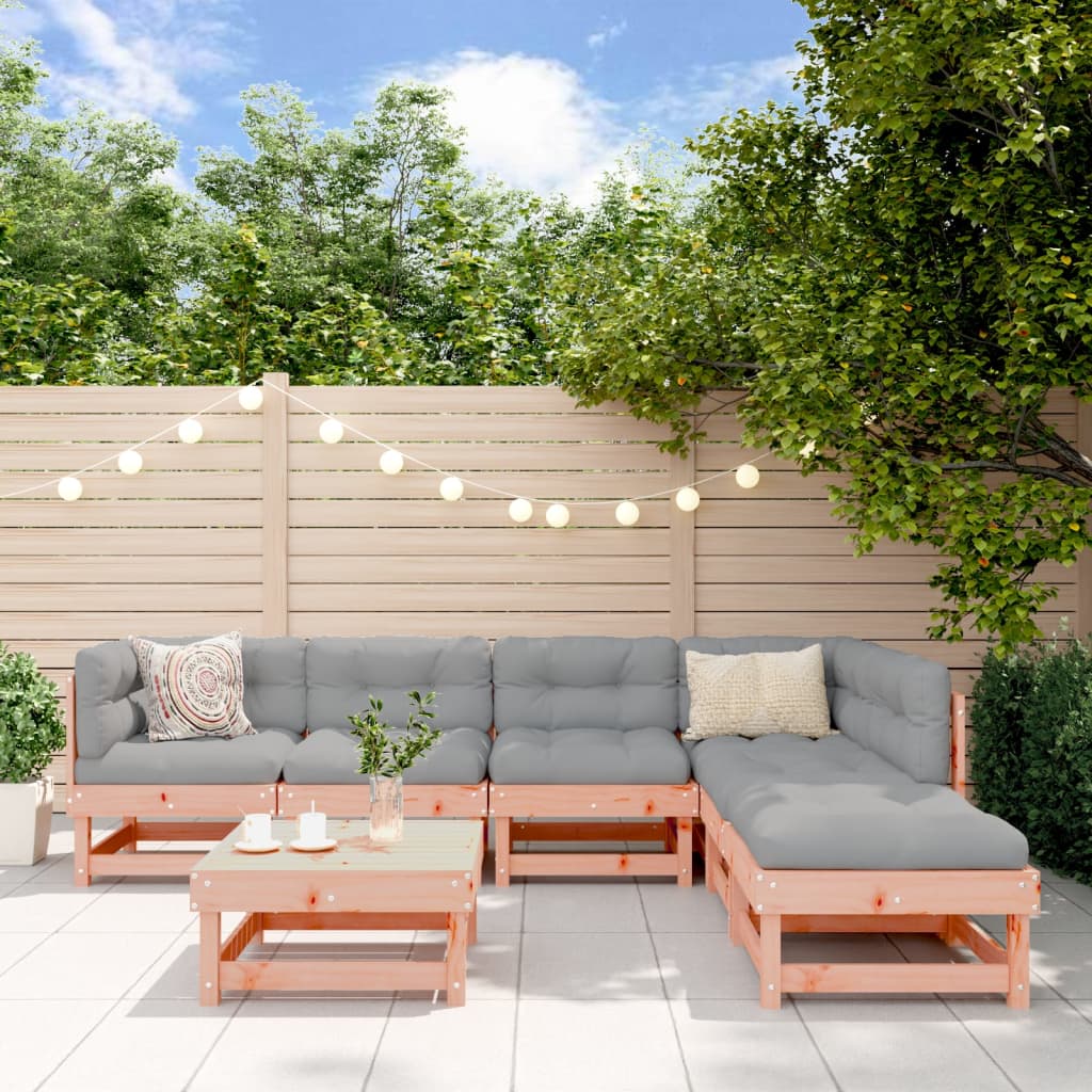 7-Tlg. Garten-Lounge-Set Mit Kissen Massivholz