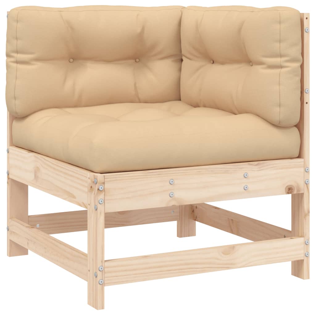 7-Tlg. Garten-Lounge-Set Mit Kissen Massivholz