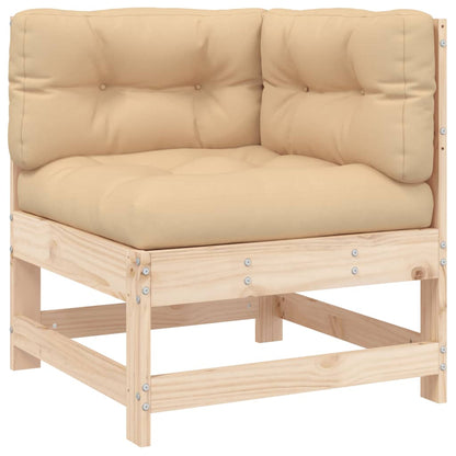 7-Tlg. Garten-Lounge-Set Mit Kissen Massivholz