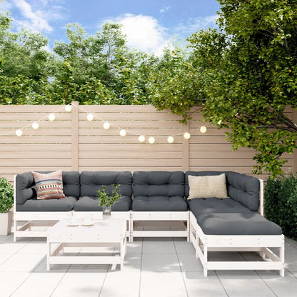 7-Tlg. Garten-Lounge-Set Mit Kissen Massivholz