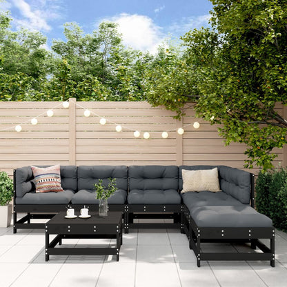 7-Tlg. Garten-Lounge-Set Mit Kissen Massivholz