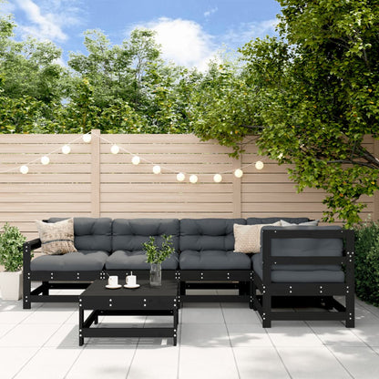6-Tlg. Garten-Lounge-Set Mit Kissen Massivholz