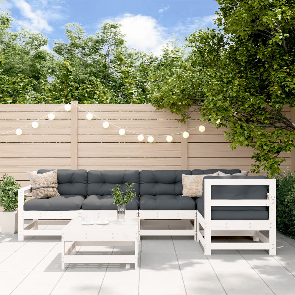 6-Tlg. Garten-Lounge-Set Mit Kissen Imprägniertes Kiefernholz