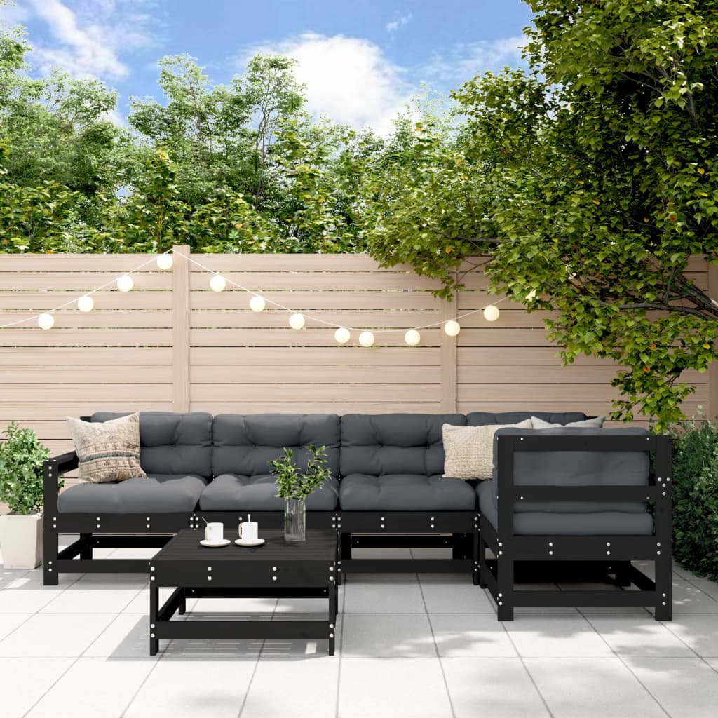 6-Tlg. Garten-Lounge-Set Mit Kissen Imprägniertes Kiefernholz