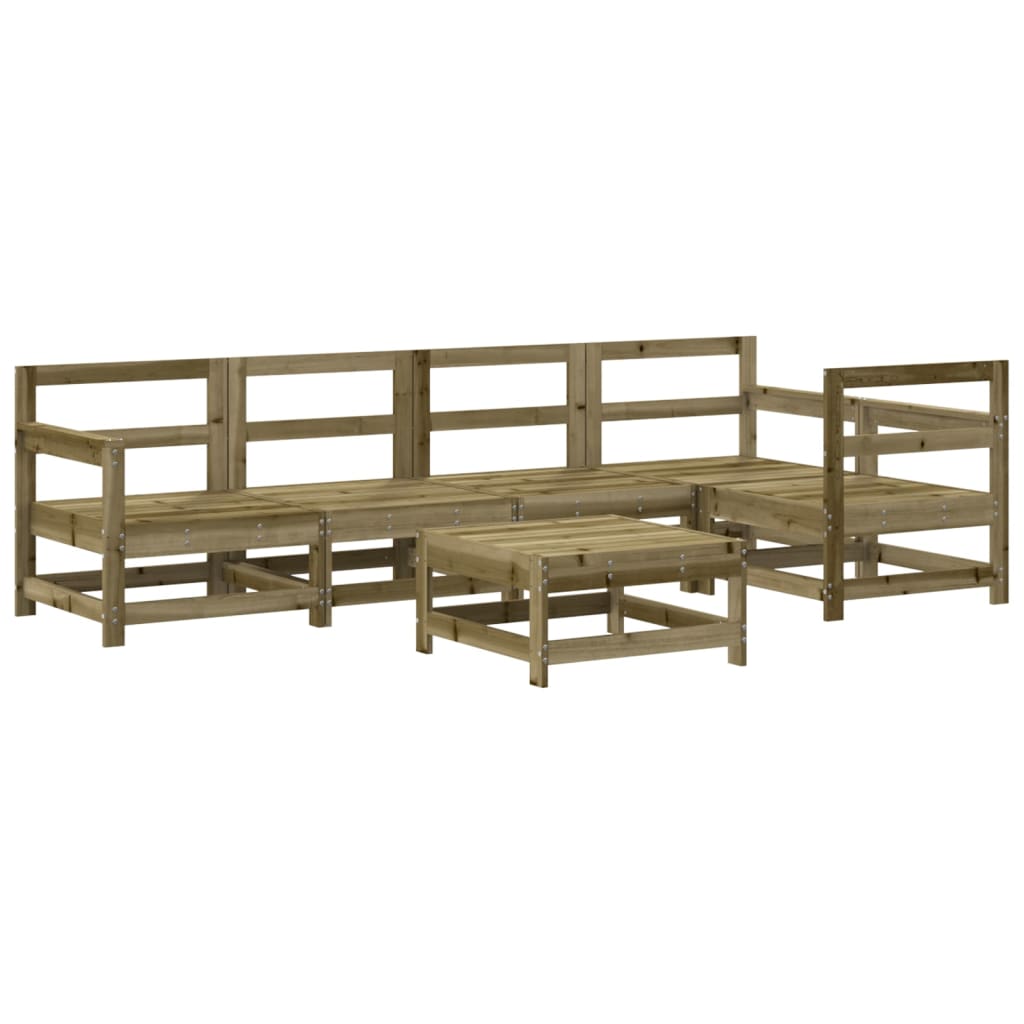 6-Tlg. Garten-Lounge-Set Mit Kissen Imprägniertes Kiefernholz