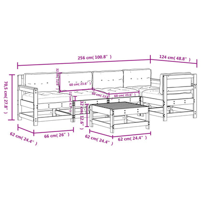 6-Tlg. Garten-Lounge-Set Mit Kissen Imprägniertes Kiefernholz