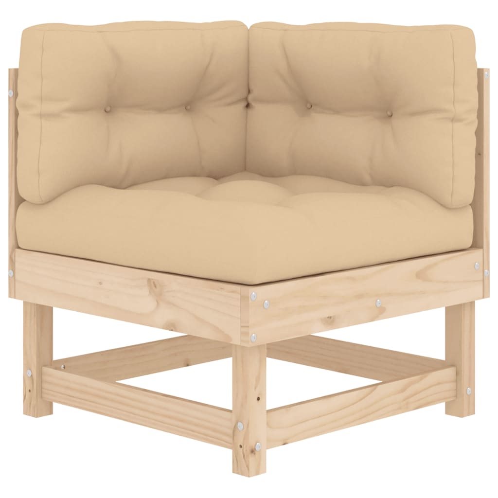 4-Tlg. Garten-Lounge-Set Mit Kissen Massivholz