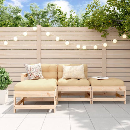 4-Tlg. Garten-Lounge-Set Mit Kissen Kiefernholz Imprägniert