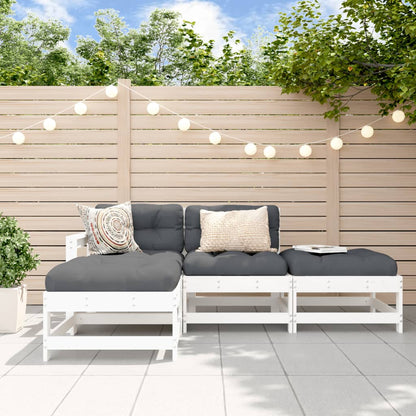4-Tlg. Garten-Lounge-Set Mit Kissen Kiefernholz Imprägniert