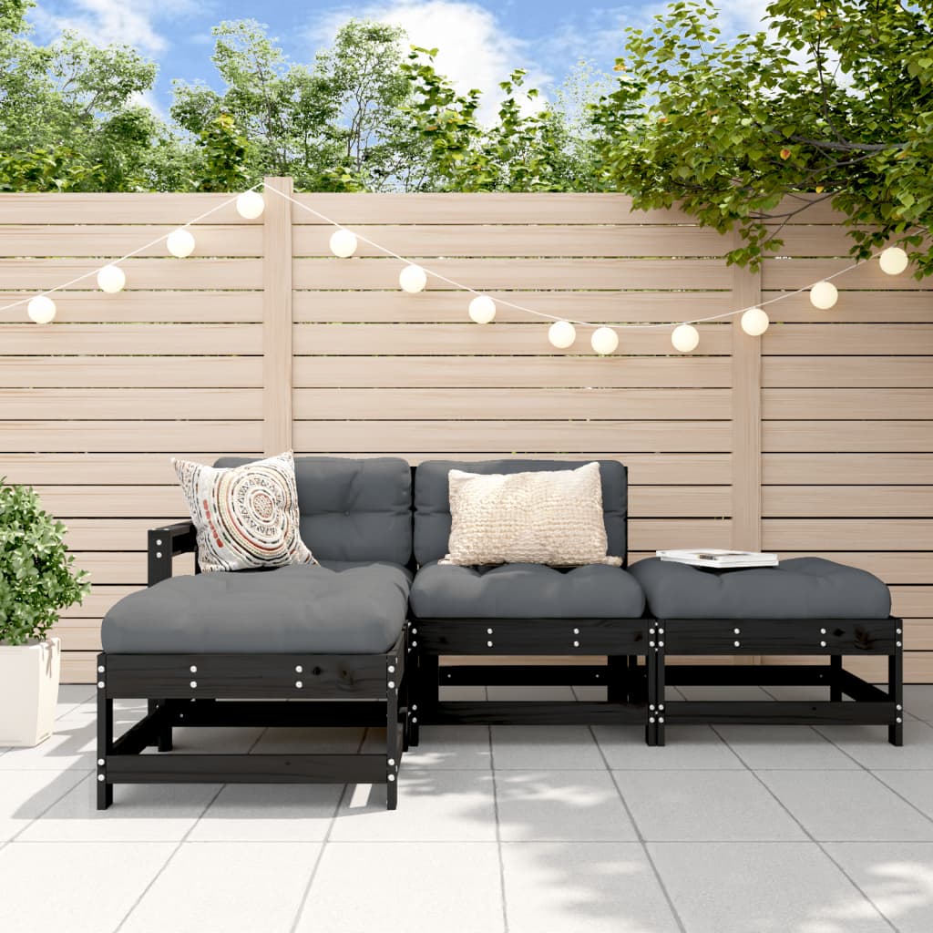 4-Tlg. Garten-Lounge-Set Mit Kissen Kiefernholz Imprägniert