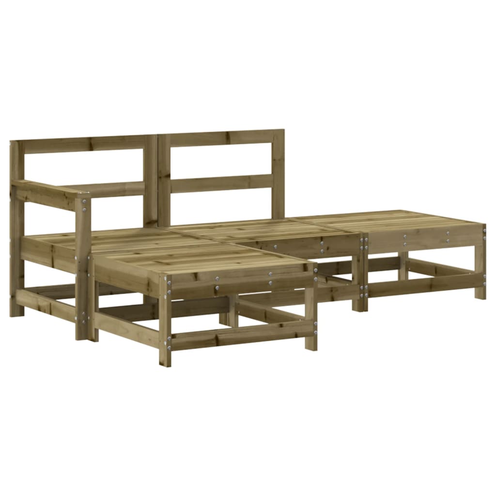4-Tlg. Garten-Lounge-Set Mit Kissen Kiefernholz Imprägniert