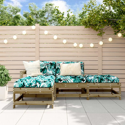 4-Tlg. Garten-Lounge-Set Mit Kissen Kiefernholz Imprägniert