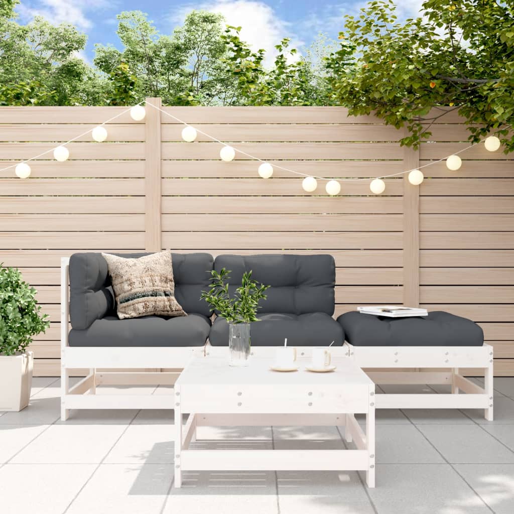 4-Tlg. Garten-Lounge-Set Mit Kissen Kiefernholz Imprägniert