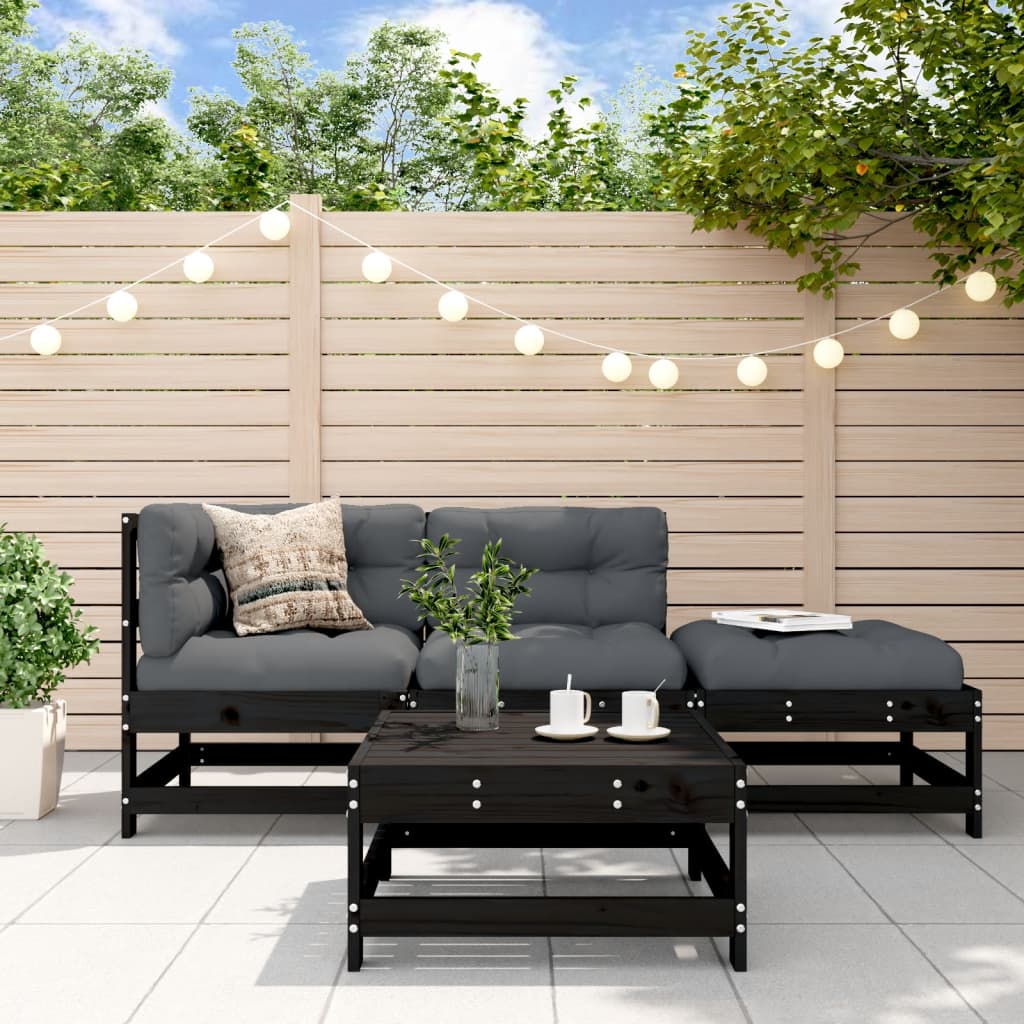 4-Tlg. Garten-Lounge-Set Mit Kissen Kiefernholz Imprägniert