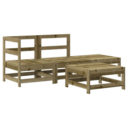 4-Tlg. Garten-Lounge-Set Mit Kissen Kiefernholz Imprägniert