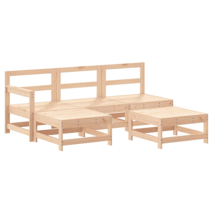 5-Tlg. Garten-Lounge-Set Mit Kissen Massivholz