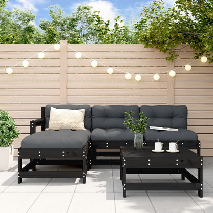 5-Tlg. Garten-Lounge-Set Mit Kissen Massivholz