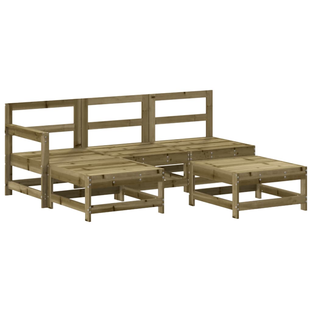 5-Tlg. Garten-Lounge-Set Mit Kissen Imprägniertes Kiefernholz