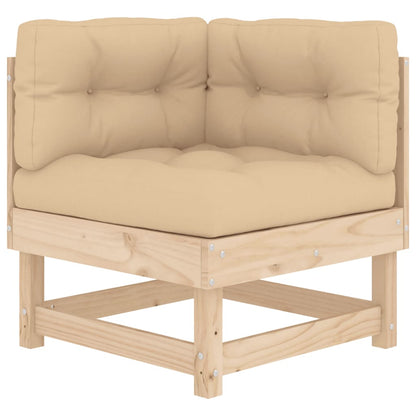 10-Tlg. Garten-Lounge-Set Mit Kissen Massivholz