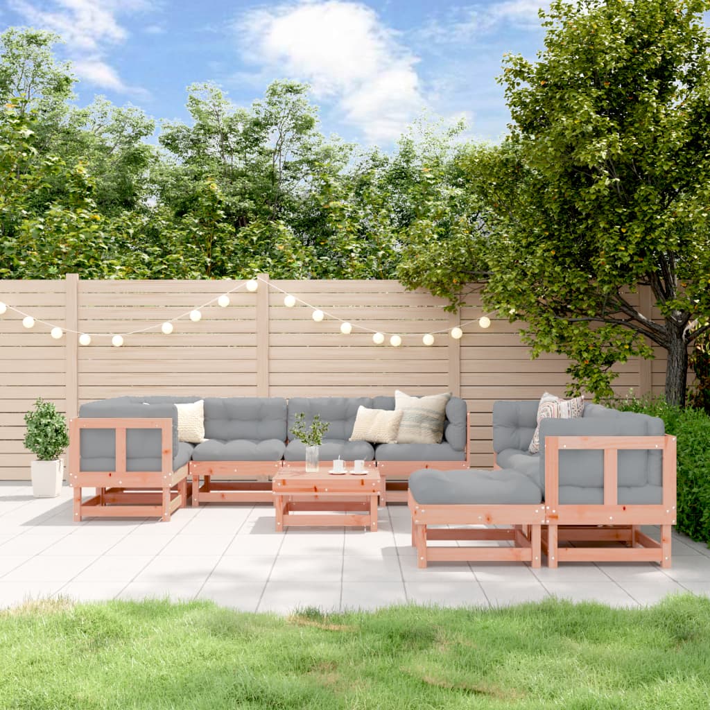 10-Tlg. Garten-Lounge-Set Mit Kissen Massivholz