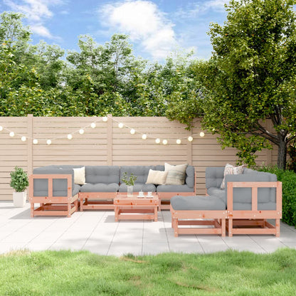 10-Tlg. Garten-Lounge-Set Mit Kissen Massivholz