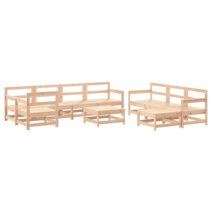 10-Tlg. Garten-Lounge-Set Mit Kissen Massivholz