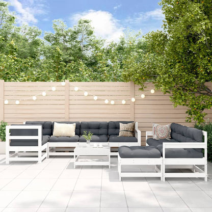 10-Tlg. Garten-Lounge-Set Mit Kissen Massivholz