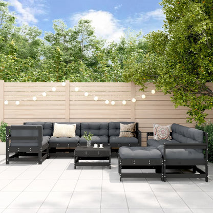 10-Tlg. Garten-Lounge-Set Mit Kissen Massivholz