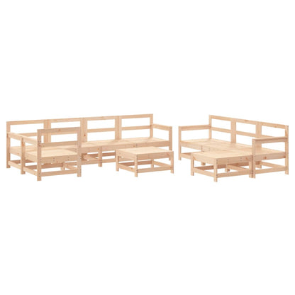 10-Tlg. Garten-Lounge-Set Mit Kissen Massivholz