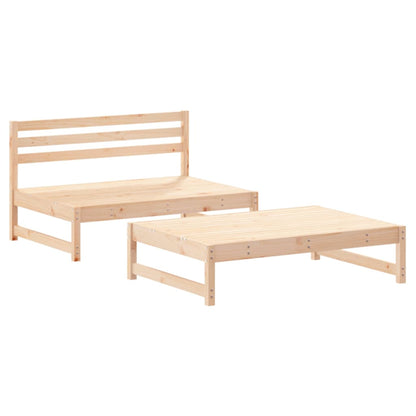 2-Tlg. Garten-Lounge-Set Mit Kissen Massivholz