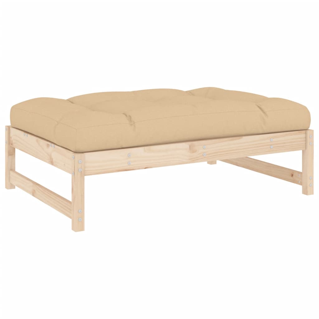 2-Tlg. Garten-Lounge-Set Mit Kissen Massivholz
