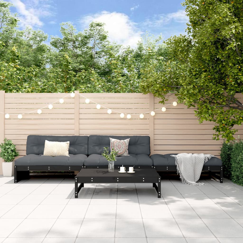 4-Tlg. Garten-Lounge-Set Mit Kissen Honigbraun Massivholz